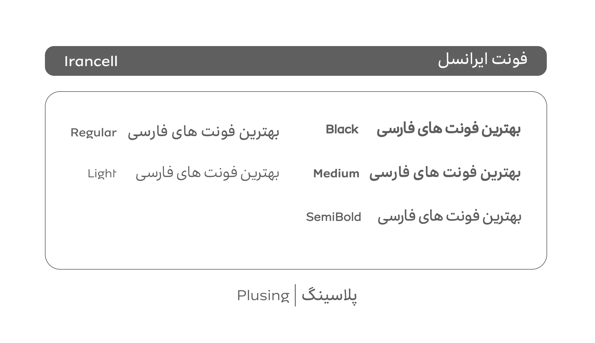 تصویر فونت «ایرانسل» با طراحی مدرن، جوان و پرانرژی