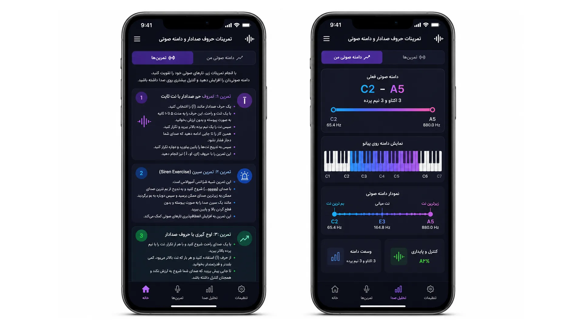 اسکرین شات از نرم افزار نمایش دامنه صوتی